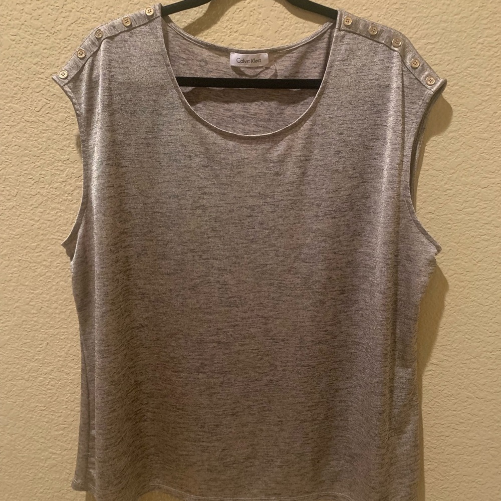 Tank Top gray metallic color shirt 👚